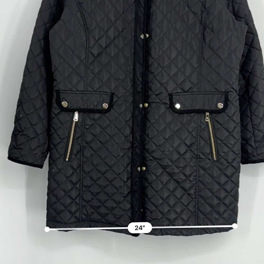 Ralph Lauren black quilted mid length winter jacket - Picture 10 of 13